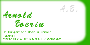 arnold boeriu business card